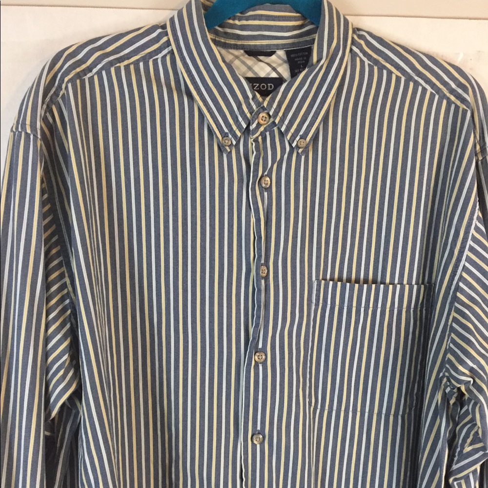 MEN "IZOD"LONG SLEEVE BUTTON DOWN Plaid Large